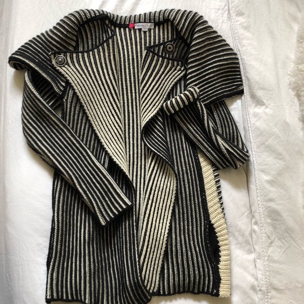 See By Chloe Black/Cream Wool Sweater Size Small